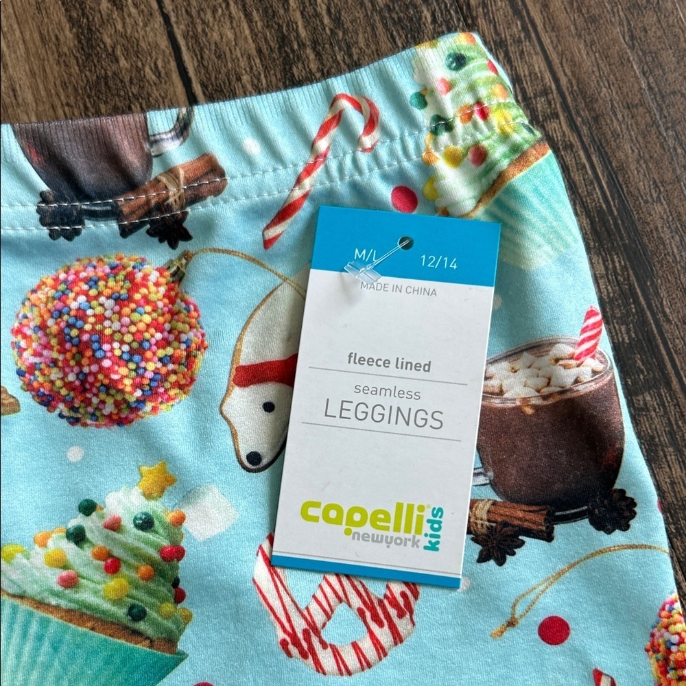 Capelli of New York Kids Leggings - Blue with Fun Print - Picture 4 of 5